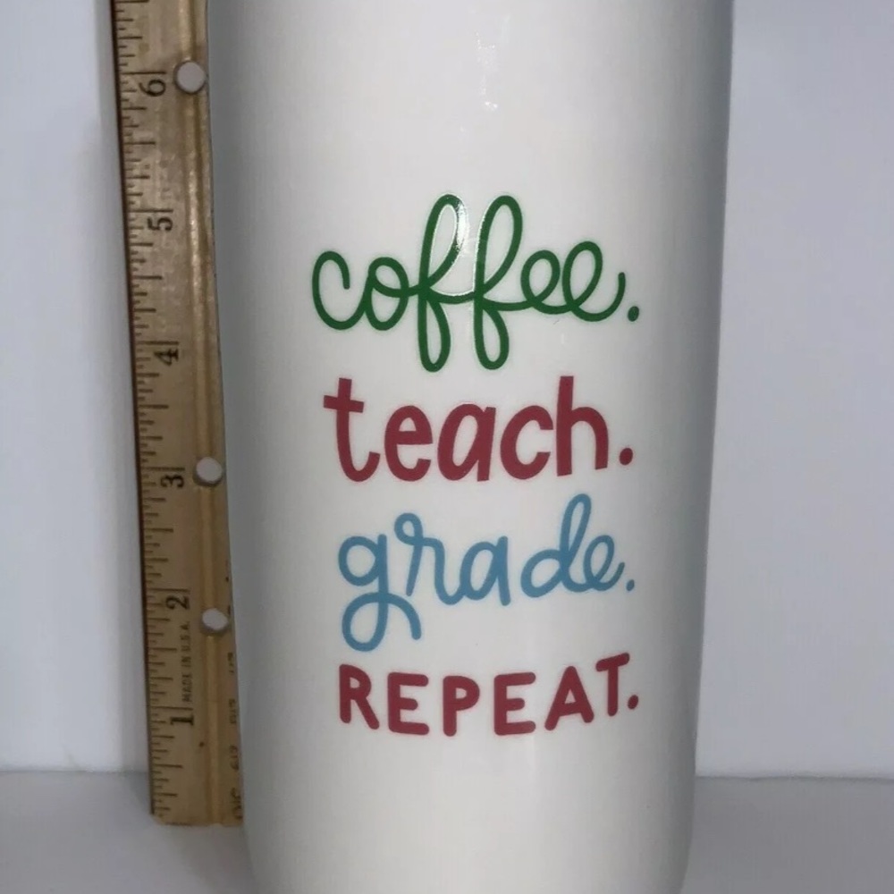 Coffee Teach Grade Repeat Teacher Tall Ceramic Mug